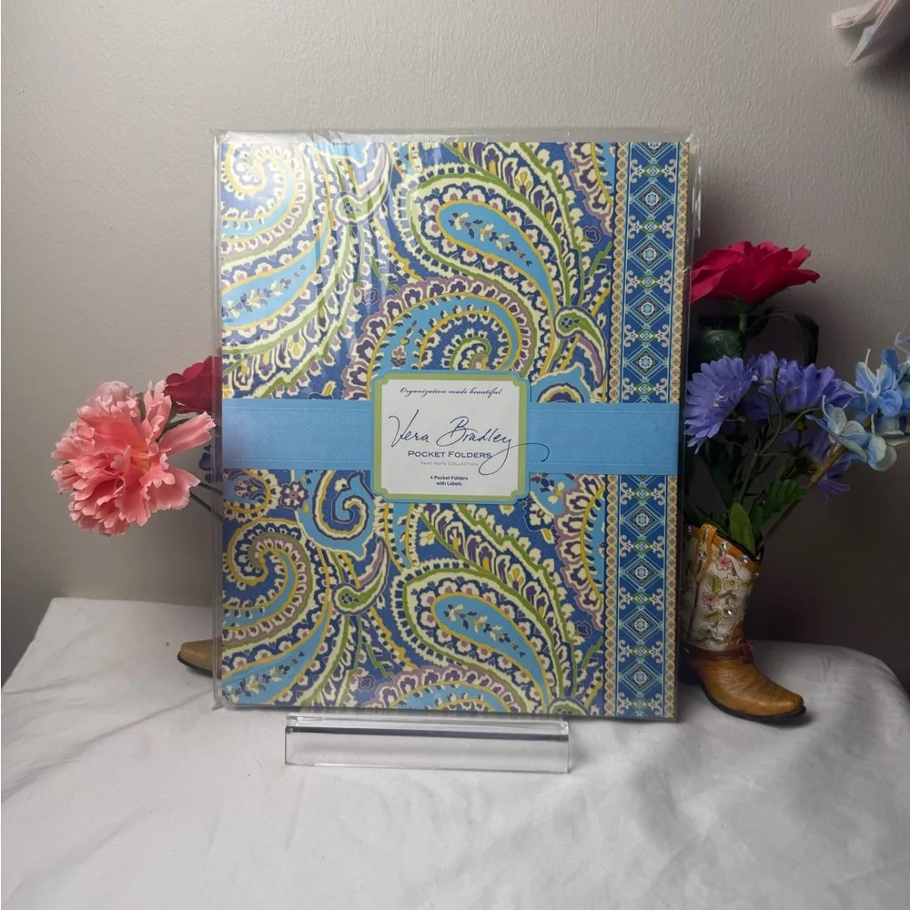 NWT Vera Bradley Capri Blue Pocket Folders retired pattern